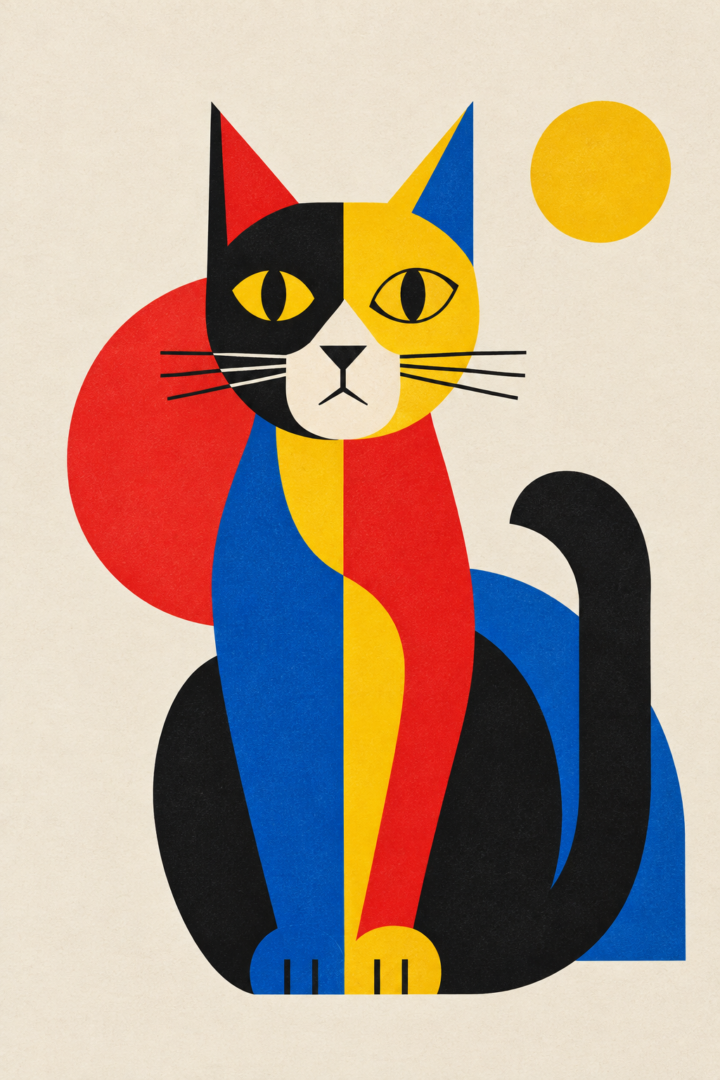 Gato pop · Geométrico · Quadro pop — pop-gato-pop-geometrico_ver