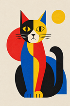 Gato pop · Geométrico · Quadro pop — pop-gato-pop-geometrico_ver