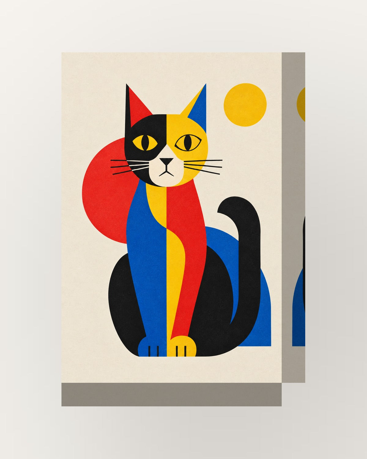 Gato pop · Geométrico · Quadro pop — acabamento:thick