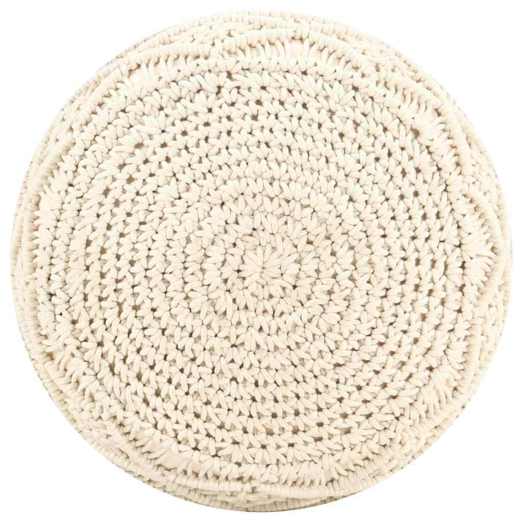 Pufe artesanal macramé 45x30 cm algodão — foto 2
