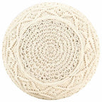 Pufe artesanal macramé 45x30 cm algodão — foto 3