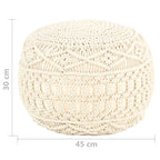 Pufe artesanal macramé 45x30 cm algodão — foto 5
