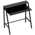 Mesa de escritório, mesa para computador com prateleira e gestão de cabos, mesa moderna com estrutura metálica para escritório, quarto, home office, 84 x 45 x 85 cm, Preto — foto 1