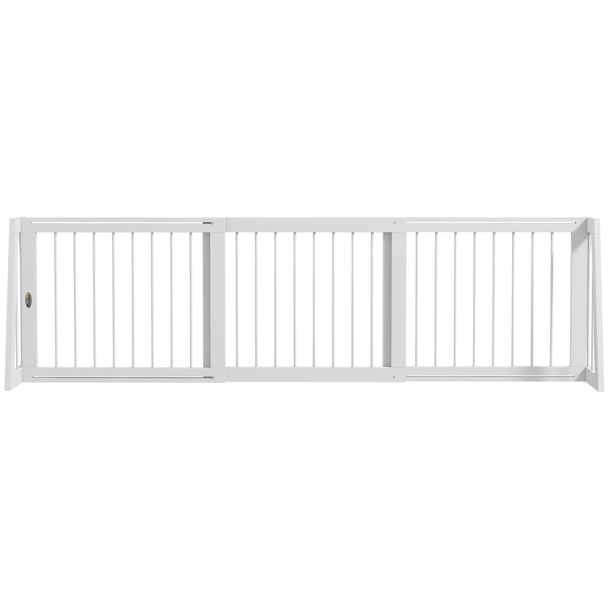 Portão para Cães, antiderrapante, autoportante, extensível, armação de madeira, 71-190x38,5x56cm, Branco — foto 1