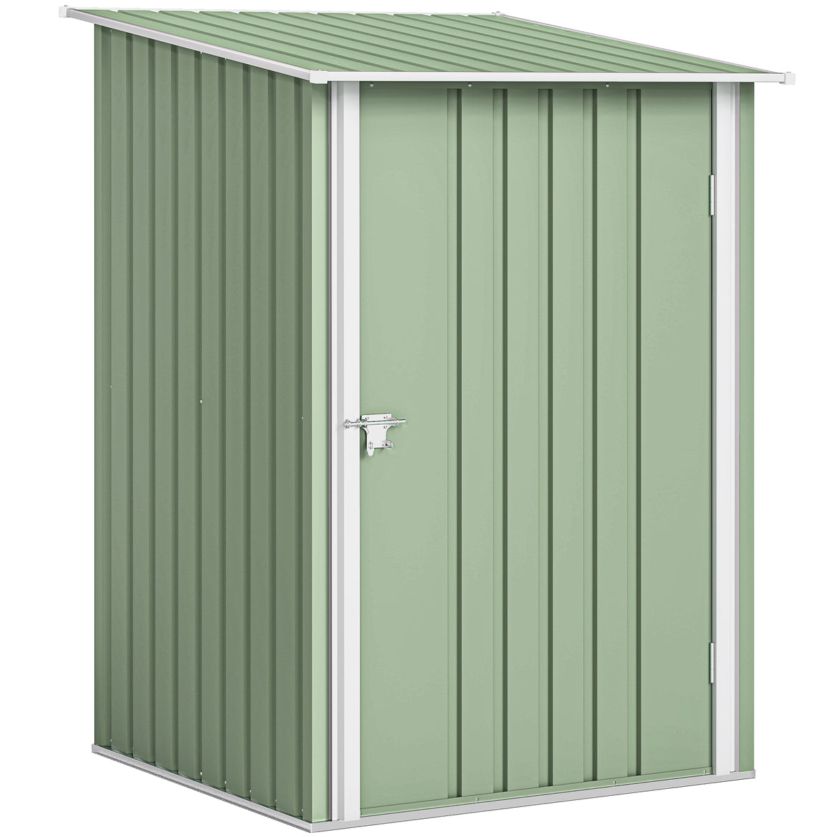 Abrigo de Jardim Porta Ferramentas em Aço Galvanizado com Porta 100x104x160 cm Verde Claro — foto 1