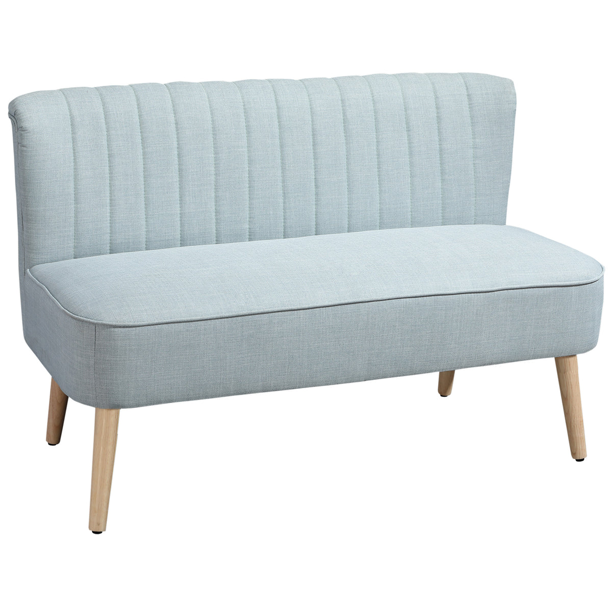 Sofá 2 Lugares Estofamento Macio Revestimento Fácil de Limpar até 220 kg 117x56,5x77 cm Verde Claro — foto 1
