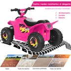Quad Elétrico para Crianças com Design Moderno e Assento Confortável – Rosa — foto 10
