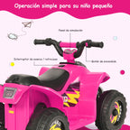 Quad Elétrico para Crianças com Design Moderno e Assento Confortável – Rosa — foto 8