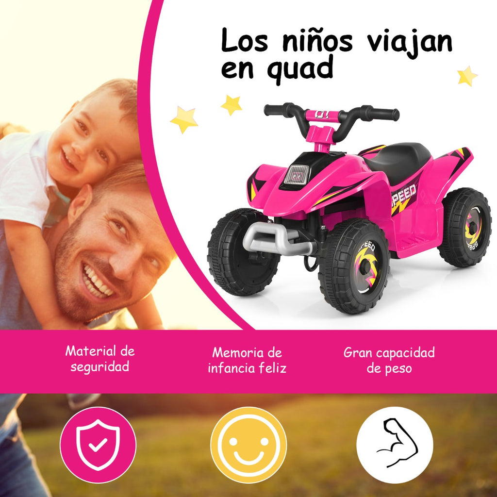Quad Elétrico para Crianças com Design Moderno e Assento Confortável – Rosa — foto 9