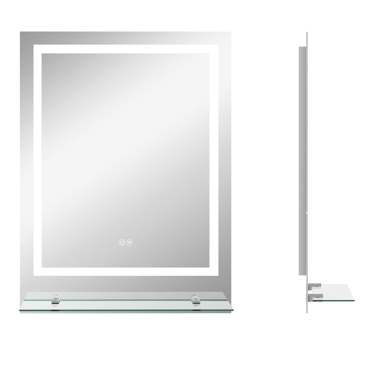 Espelho de Casa de Banho Espelho de Parede Retangular com LED para Banheiro 70x50 cm — foto 1