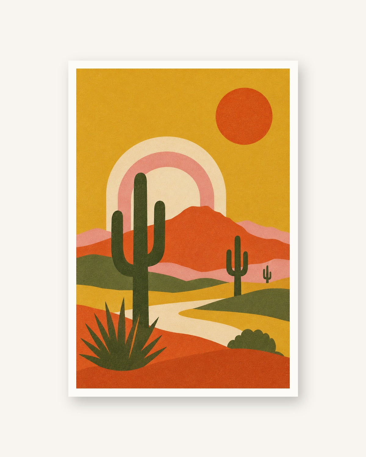Deserto · Quadro retro mid-century — acabamento:poster
