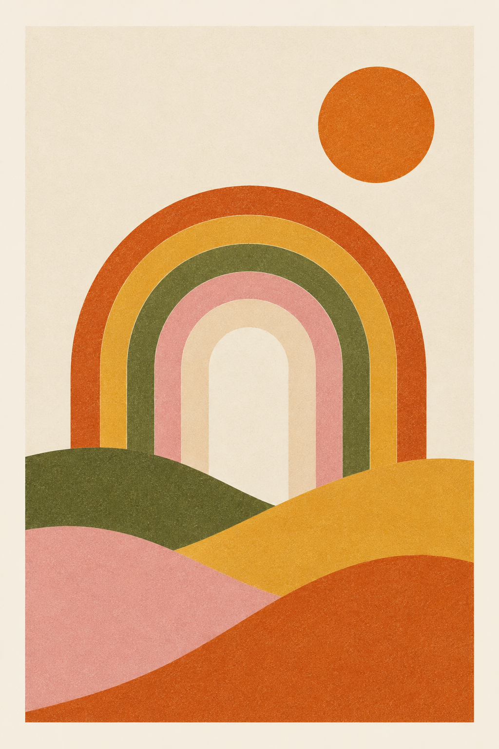 Arco-íris · Quadro retro mid-century — retro-04_ver