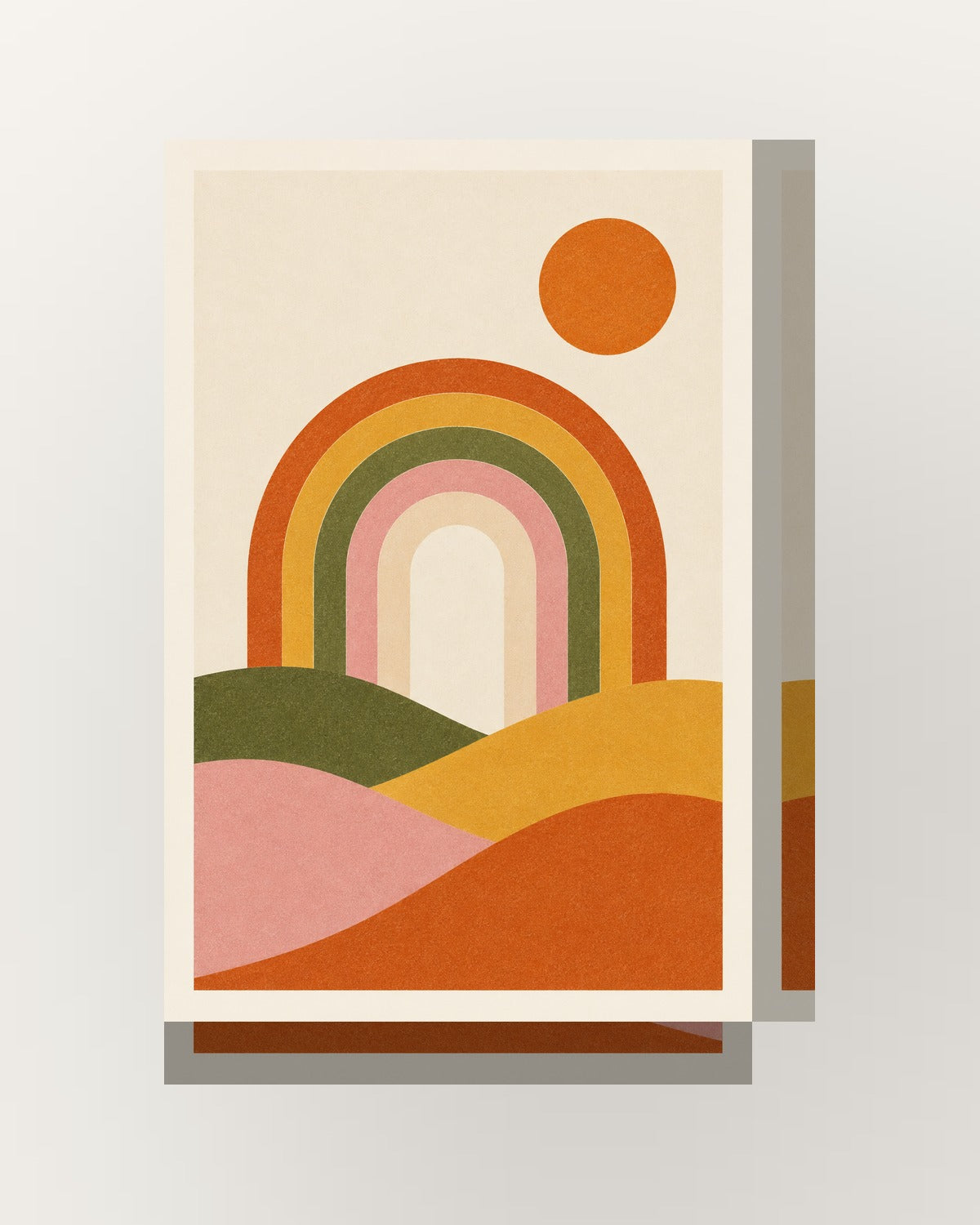 Arco-íris · Quadro retro mid-century — acabamento:thick