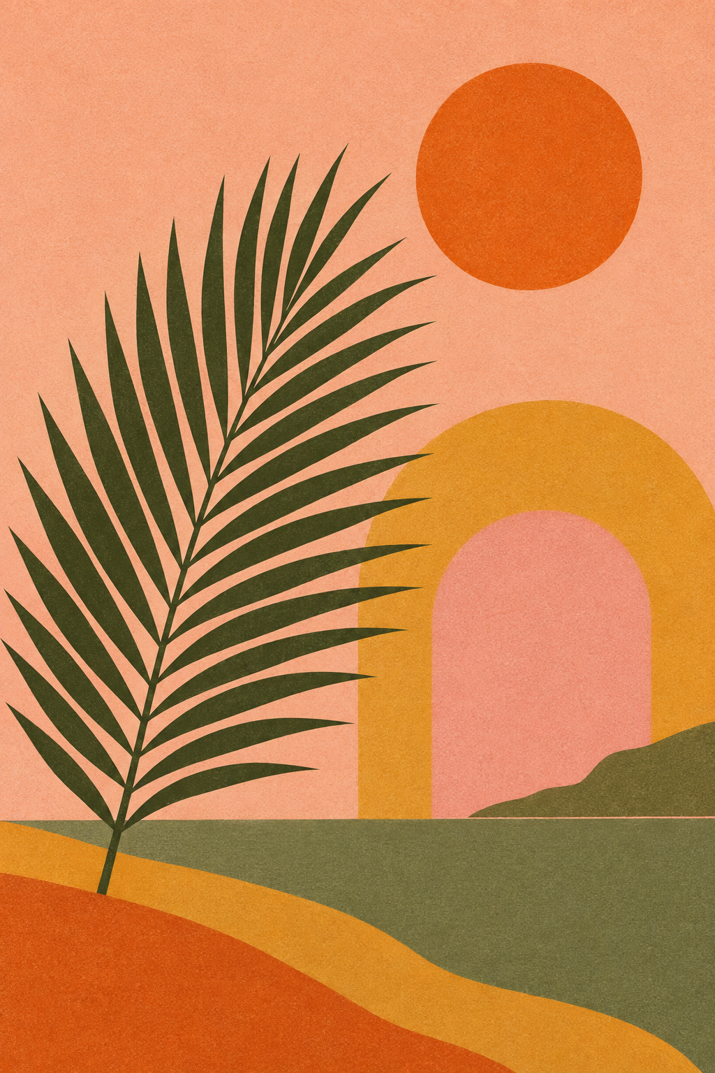 Palmeira · Quadro retro mid-century — retro-06_ver