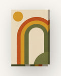 Arco-íris · Geométrico · Quadro retro mid-century — acabamento:slim