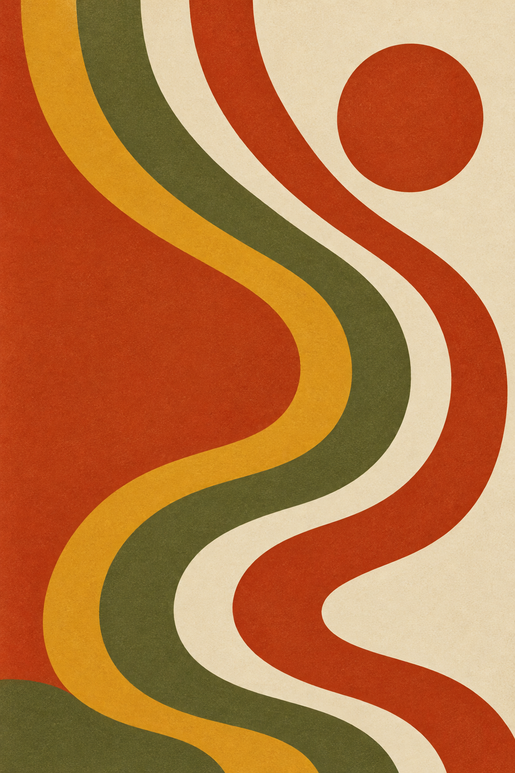 Ondas · Geométrico · Quadro retro mid-century — retro-ondas-geometrico_ver