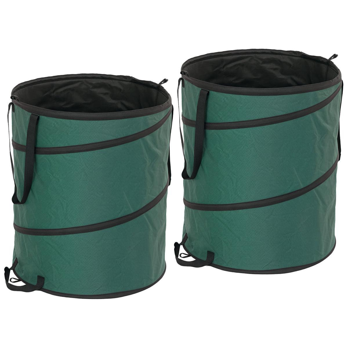 Saco de jardim 2x160L impermeável saco para resíduos de jardim com alças de transporte, saco de folhas robusto estável Verde — foto 1
