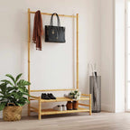 Roupeiro com prateleiras 103x40x183 cm bambu — foto 2