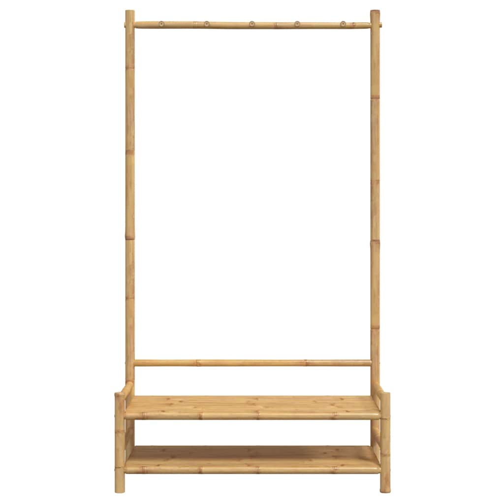 Roupeiro com prateleiras 103x40x183 cm bambu — foto 3