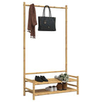 Roupeiro com prateleiras 103x40x183 cm bambu — foto 7