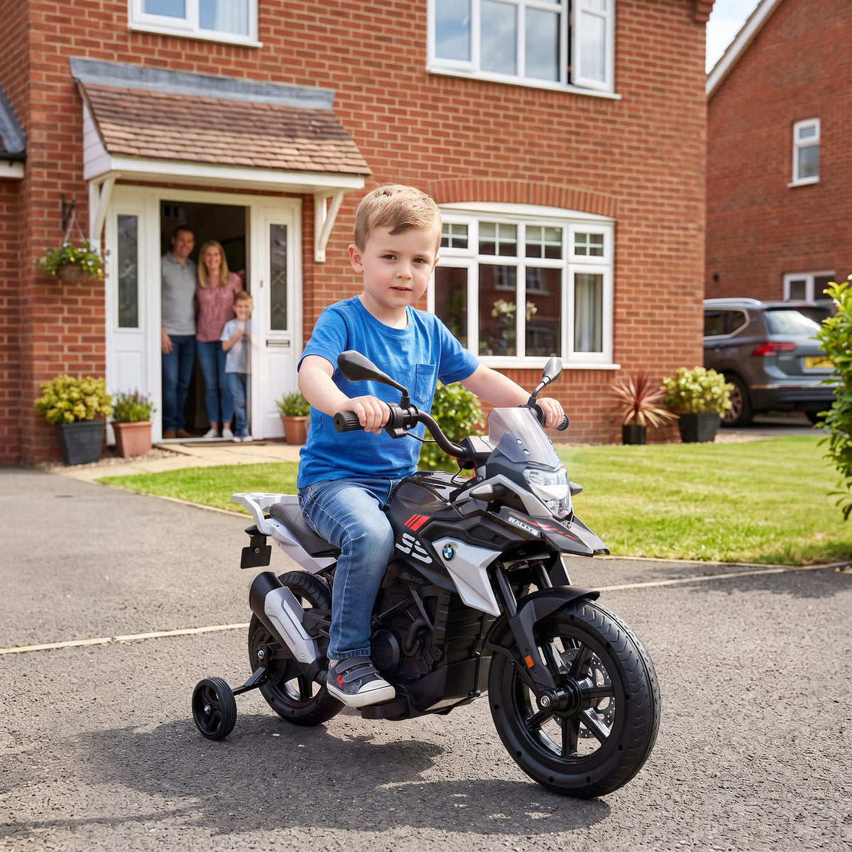 Moto Elétrica Infantil BMW G310 GS 12 V com Licença Oficial, 2 Rodas Auxiliares, Arranque Suave, 3-6 km/h, Preto — imagem 3