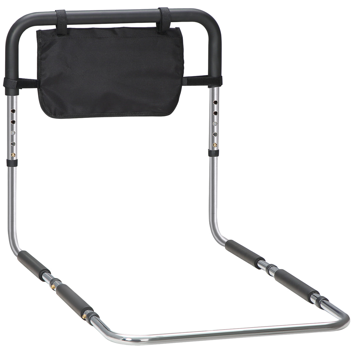 Barra de apoio para cama barreira de proteção segura alça ajustável 5 alturas bolso para arrumação 87Lx51,5lx45-55H cm — foto 1