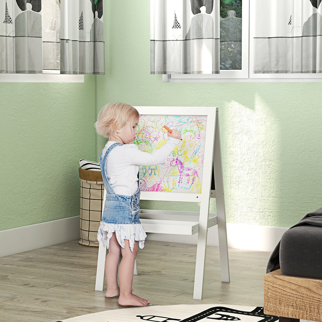 Cavalete quadro infantil 2 em 1 face quadro branco magnético e face quadro-negro a giz branco — imagem 5