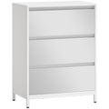 Cómoda Espelhada Moderna com 3 Gavetas 60x35x80 cm Branco — foto 1