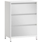Cómoda Espelhada Moderna com 3 Gavetas 60x35x80 cm Branco — foto 1