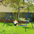 Set 2 Columpios Infantis Elástico e Prato Voador Cordas Ajustáveis Jardim — foto 1