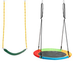 Set 2 Columpios Infantis Elástico e Prato Voador Cordas Ajustáveis Jardim — foto 2