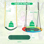 Set 2 Columpios Infantis Elástico e Prato Voador Cordas Ajustáveis Jardim — foto 3