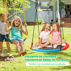 Set 2 Columpios Infantis Elástico e Prato Voador Cordas Ajustáveis Jardim — foto 4