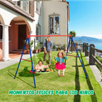 Set 2 Columpios Infantis Elástico e Prato Voador Cordas Ajustáveis Jardim — foto 5