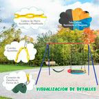 Set 2 Columpios Infantis Elástico e Prato Voador Cordas Ajustáveis Jardim — foto 6