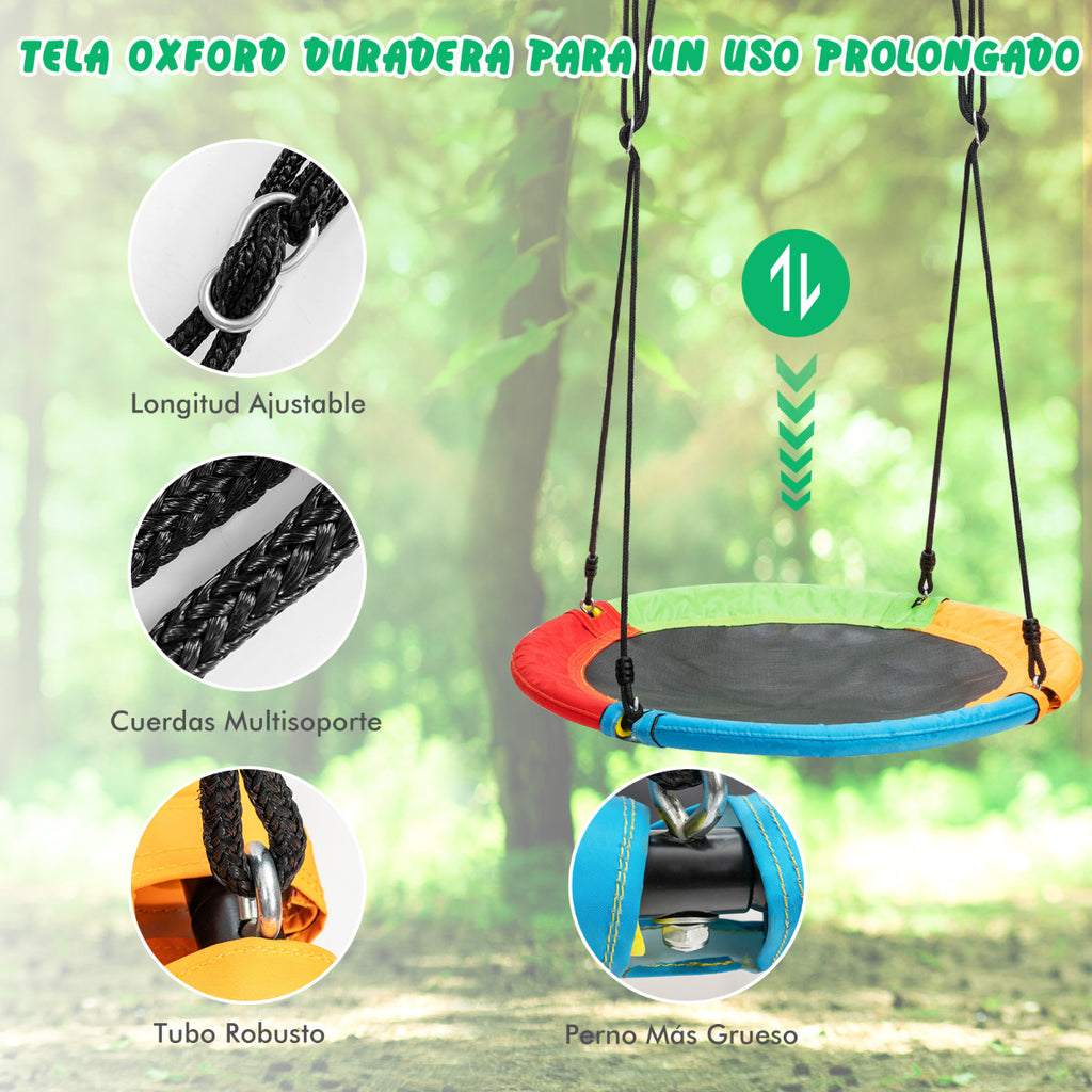 Set 2 Columpios Infantis Elástico e Prato Voador Cordas Ajustáveis Jardim — foto 7
