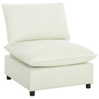 Poltrona de Sala sofá 1 Lugar Moderno sem Apoios de Braço com Assento Largo Almofadas Espessas 146x85x78 cm Creme — foto 1
