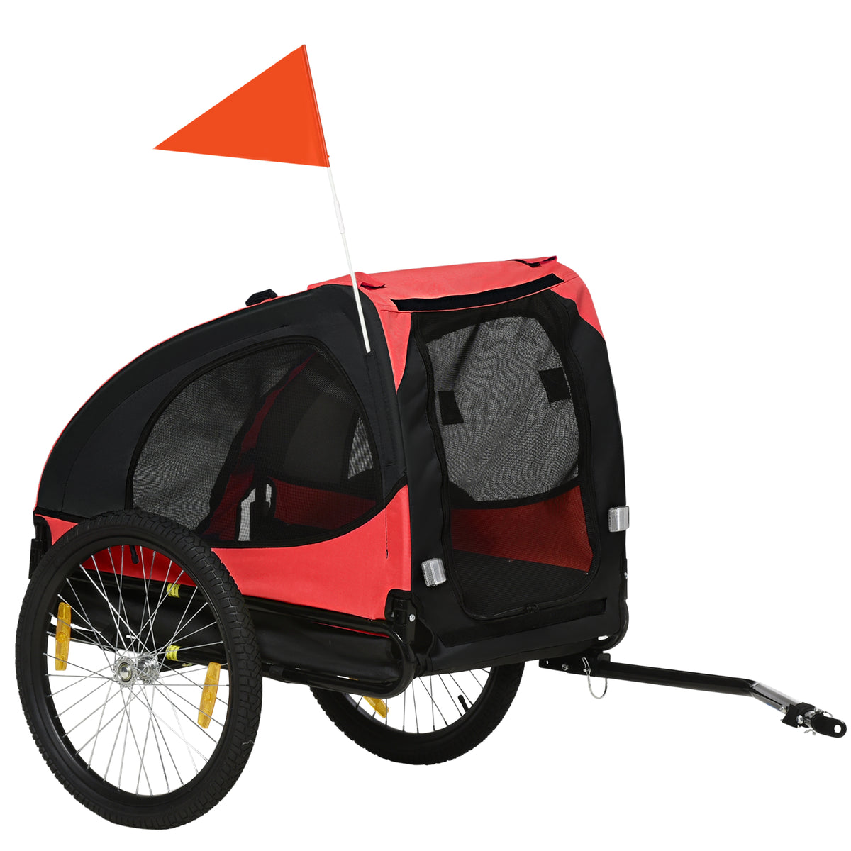 Reboque para Cães, reboque de bicicleta dobrável para cães, resistente à água, tecido Oxford, metal, 140 x 71 x 83 cm, Vermelho — foto 1