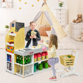 Supermercado de Brinquedo com Carrinho de Compras e Caixa Registadora com Leitor Código Barras 90x62x111cm — foto 1
