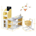 Supermercado de Brinquedo com Carrinho de Compras e Caixa Registadora com Leitor Código Barras 90x62x111cm — foto 3