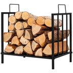 Suporte para Lenha Interior e Exterior com Alças e Pés Elevados 46 x 31 x 46 cm Preto — foto 2
