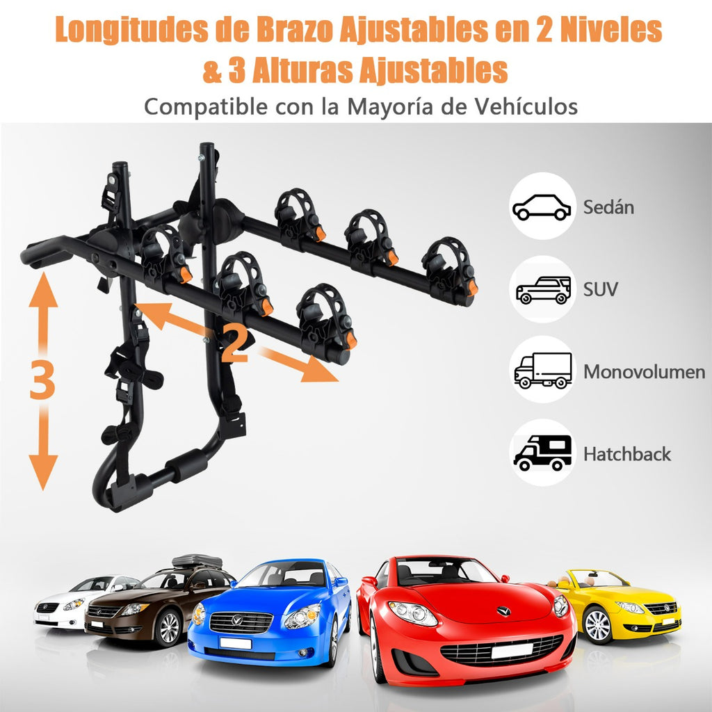 Suporte para Maletero 3 Bicicletas com Ângulo e Comprimento Ajustáveis — foto 5