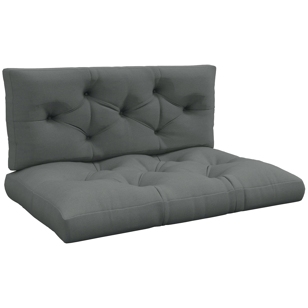 Almofada de Assento Almofada com Capitonê 120x80x10 cm Cinza — foto 1