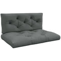 Almofada de Assento Almofada com Capitonê 120x80x10 cm Cinza — foto 1