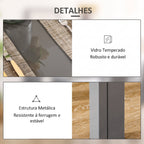 Conjunto de Sala de Jantar 5 Peças com Mesa Retangular de Vidro Temperado e 4 Cadeiras em PU Cinzento — imagem 9