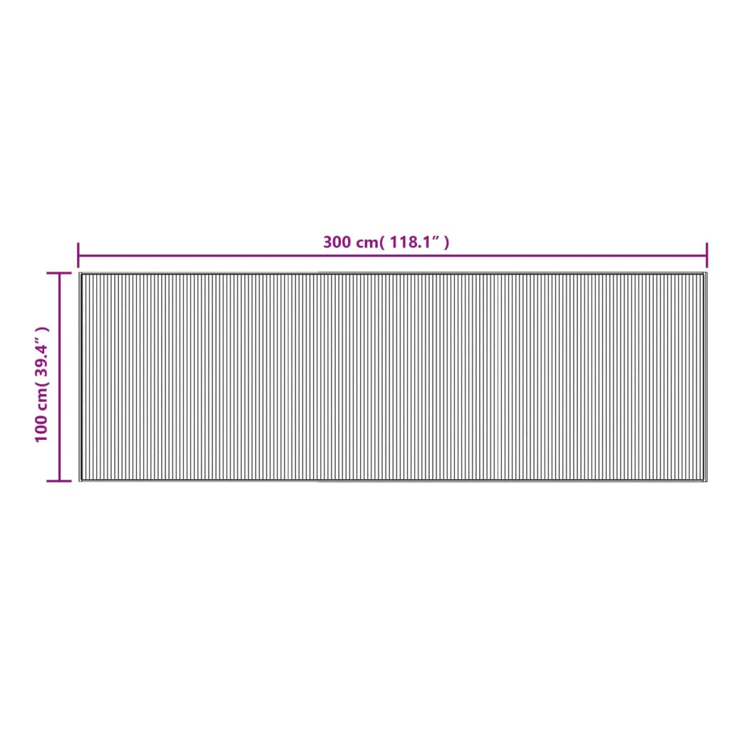Tapete retangular 100x300 cm bambu cinzento — foto 7