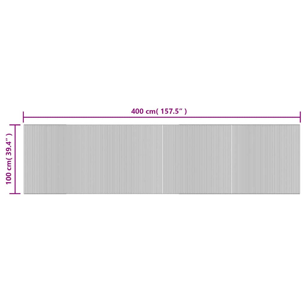 Tapete retangular 100x400 cm bambu castanho — foto 7