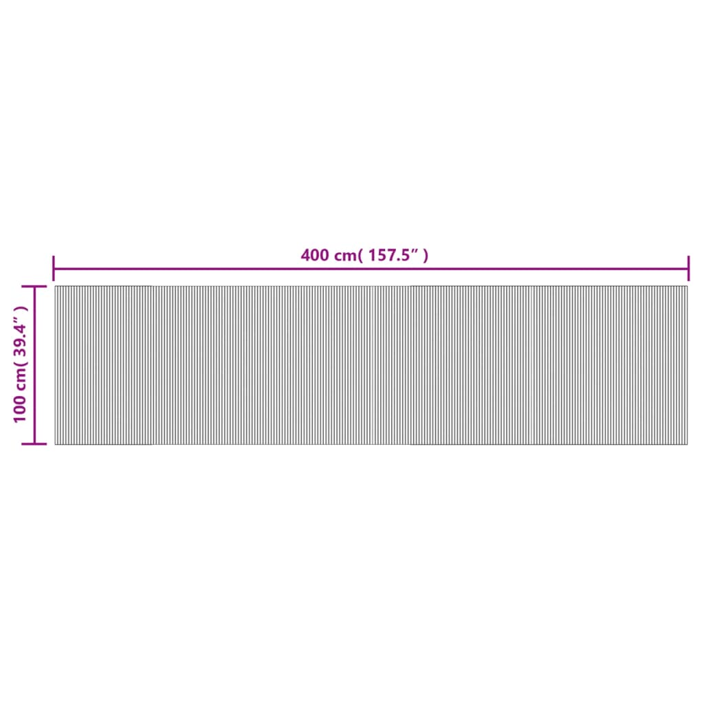 Tapete retangular 100x400 cm bambu castanho-escuro — foto 7