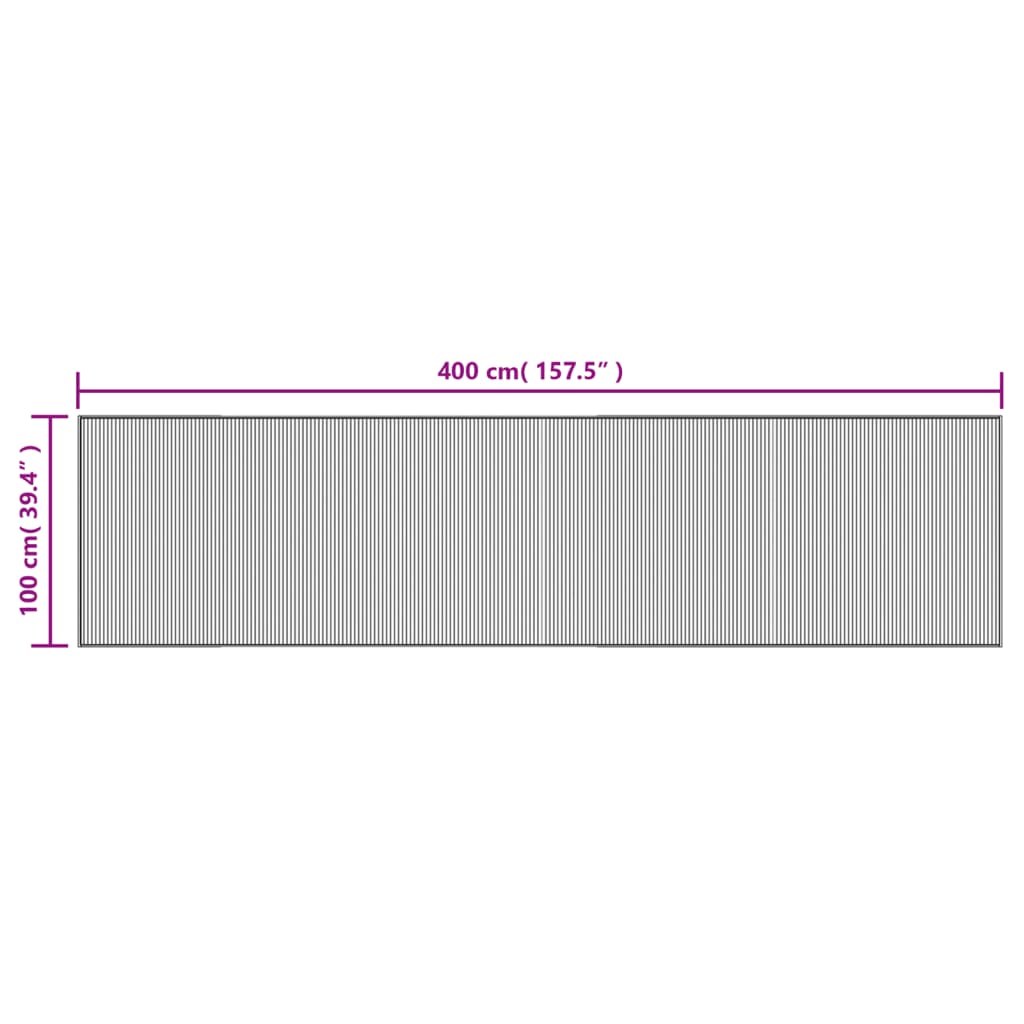 Tapete retangular 100x400 cm bambu cinzento — foto 7