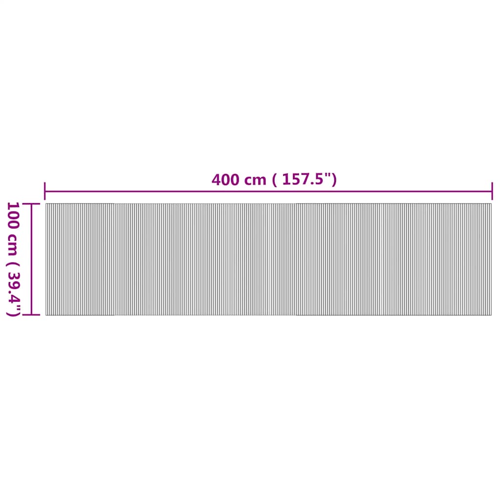 Tapete retangular 100x400 cm bambu cor natural — foto 7